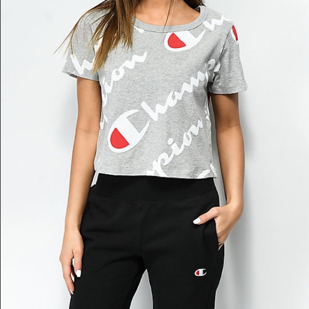 Champion Heritage Script Cropped Tee